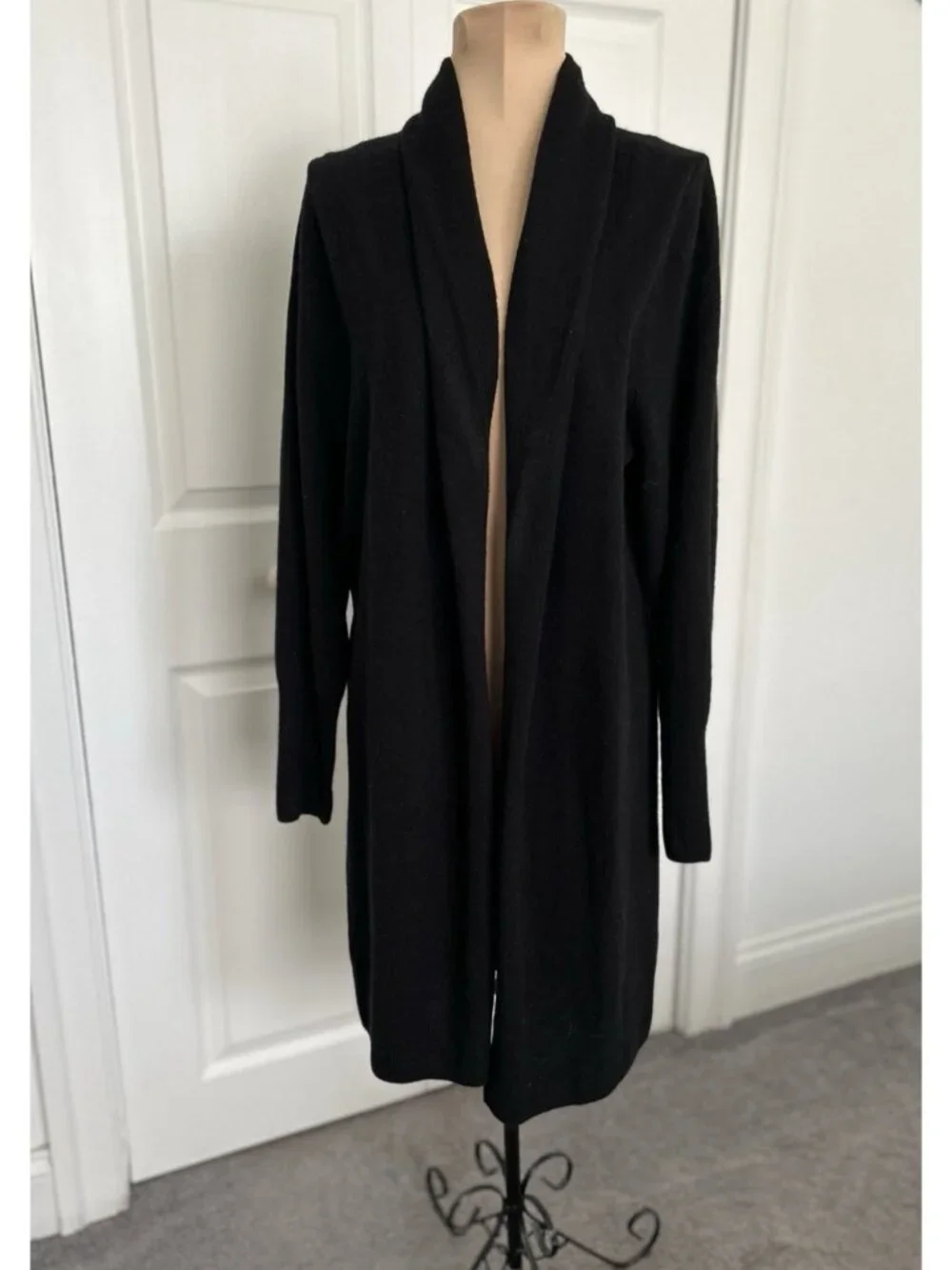 Quince Mongolian Cashmere Duster Cardigan Sweater Black Size M - Picture 9 of 16